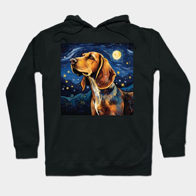 American English Coonhound Painting Hoodie by NatashaCuteShop